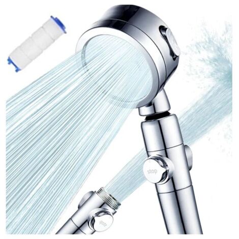 Soffione doccia ad alta pressione con pannello grande da 13 cm, design stellato, 3 modalà, spruzzo d'acqua regolabile, rubinetto per doccia a pioggia, accessorio per il bagno  13
