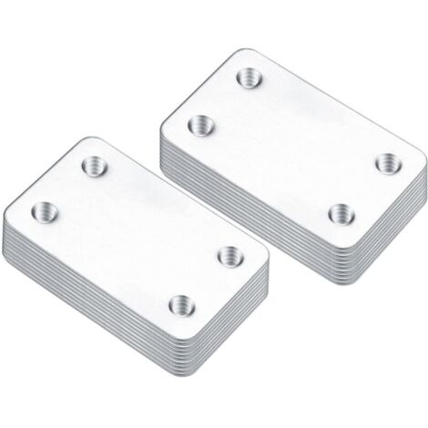 KZQ 20 Piastre di giunzione perforate piatte, piastre di fissaggio piatte dritte, connettori angolari in acciaio, per il restauro e la riparazione di mobili in legno. (1/4)