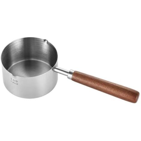 Pentolino per cioccolato KZQ Mini, acciaio inossidabile con beccuccio versatore, mini burro, caffè e latte, piccola pentola antiaderente da 250 ml (1/4)