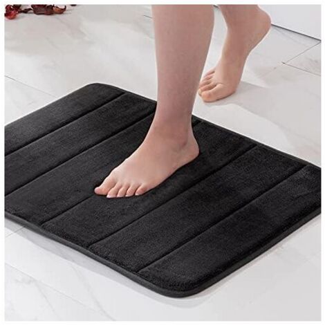 Tappetino d'ingresso KZQ, tappetino da bagno in memory foam idrofilo, motivo a ciottoli, fibra superfine, antiscivolo, morbido, per bagno, vasca da bagno, cucina. (1/4)