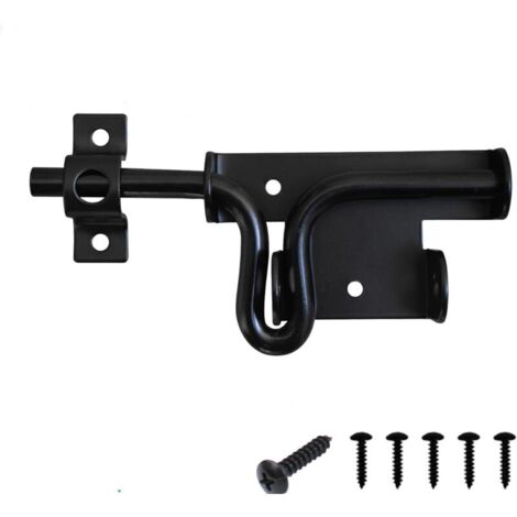 Chiusura per cancello KZQ Heavy Duty con maniglia - Chiusura per cancello scorrevole in legno, interruttore bifacciale con lucchetto - Chiusura per porta esterna da 6 pollici per capannone, fienile e 