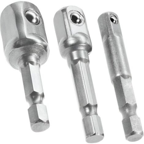 Adattatore universale a bussola esagonale KZQ da 3 pezzi 1/2", 1/4", 3/8", chiave multifunzione, per trapano a batteria, adattatore per bussola