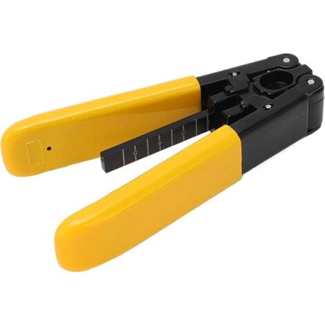Pinza spelafili per fibre ottiche KZQ, pinza spelafili per cavi in fibra ottica ad alta efficienza, impugnatura in PVC, pinza spelafili longitudinale e trasversale per uso industriale (gialla) (1/4)