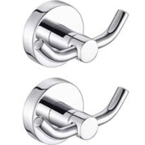 KZQ 2 ganci per asciugamani da bagno, design moderno con doppio gancio per asciugamani, ideale per l'uso come ganci per accappatoi e asciugamani, ganci da parete per doccia o ganci per asciugamani da (1/4)