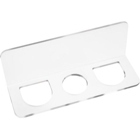 KZQ 2 pezzi porta pettine da bagno, porta spazzola per capelli, accessori per riporre gli attrezzi, organizer per attrezzi per capelli con tre fori, portautensili da bagno a parete (1/4)