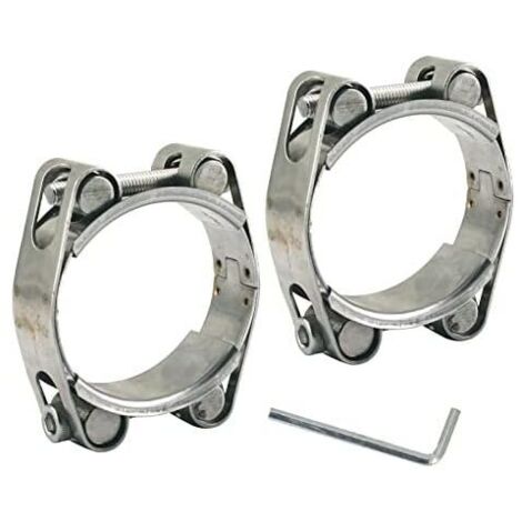 Fascetta stringitubo a doppio strato a doppia testa in acciaio inossidabile 304 KZQ per impieghi gravosi, 45-55 mm, larghezza di banda 20 mm (2 pezzi con chiave)