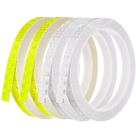 Nastro riflettente autoadesivo KZQ (4 rotoli), nastro riflettente di avvertimento, strisce riflettenti, nastro di avvertimento impermeabile e lucido, per auto, biciclette, motociclette e per esterni. (1/4)