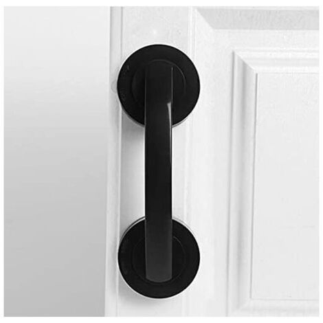 KZQ 19 x 6,5 x 5 cm Maniglie per porte e finestre in vetro, porte scorrevoli per bagno, armadietti, maniglie senza foro, maniglie per frigorifero, maniglioni per doccia (nero) (1/4)
