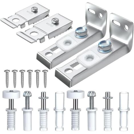 Kit di ferramenta per porte scorrevoli a soffietto KZQ da 2 pezzi, parti di ricambio per porte a soffietto, inclusi perni superiori e inferiori, staffa e rotella di guida.