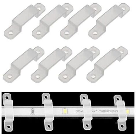 Clip di montaggio a parete KZQ per strisce LED, tubi, luci a stringa, 8 mm, 50 pezzi (1/4)