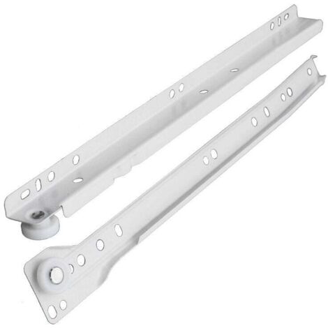 Binario scorrevole KZQ per cassetti, mobili, armadi, cucine, binario e guida in acciaio – Cuscinetto a sfere da 300 mm Capacità di estensione telescopica 30 kg 1 paio – Bianco (1/4)