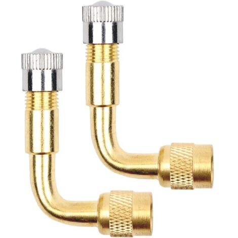 KZQ 2 pezzi Prolunga valvola a 90 gradi, prolunga valvola in rame per valvola ad angolo per auto, valvola per pneumatici per auto, moto, bicicletta, scooter