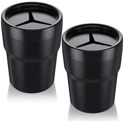 KZQ Mini portapenne per auto in PVC, portamonete, portabicchieri, 8 x 10,5 x 6,5 cm, nero, confezione da 2 (1/4)
