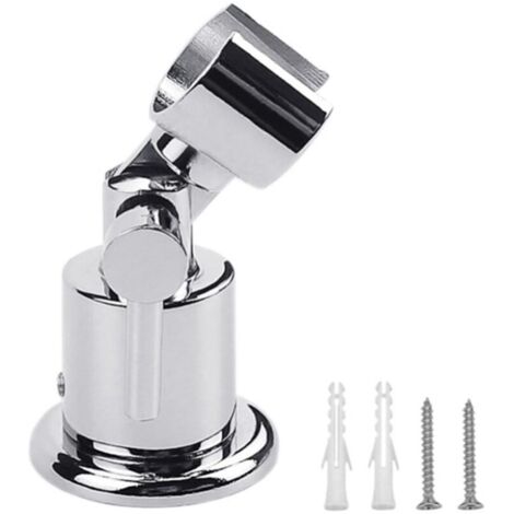 Supporto doccia KZQ in acciaio inox, girevole a 180°, regolabile, per bagni e WC (argento)