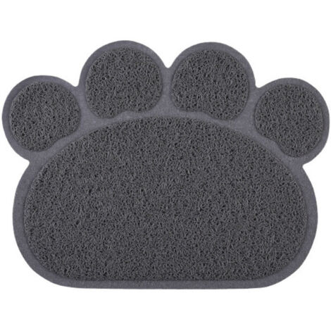 Tappetino antiscivolo per lettiera per gatti KZQ, tappetino per lettiera per gatti a forma di pasta, tappetino per l'alimentazione e l'acqua potabile per cani, gatti e gattini, 30 x 40 cm (grigio) (1/4)