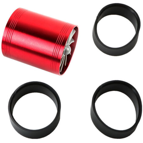 Turbina di aspirazione dell'aria KZQ, turbina di aspirazione dell'aria in lega di alluminio per auto + gomma, turbina a doppia ventola, compressore, turbocompressore a risparmio di carburante (rosso) (1/4)