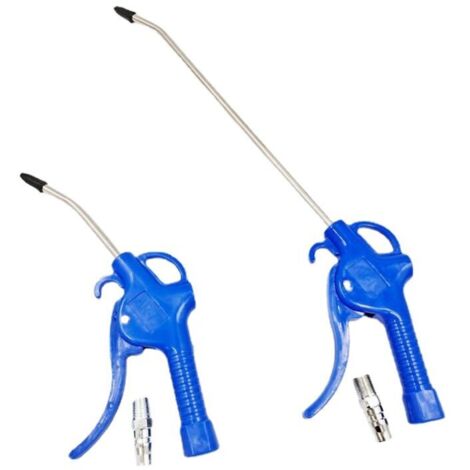 Pistola di soffiaggio ad aria compressa KZQ in 2 pezzi con ugello lungo, pistola di soffiaggio a compressore lunga 125 mm e 300 mm per polvere pulita (blu) (1/4)