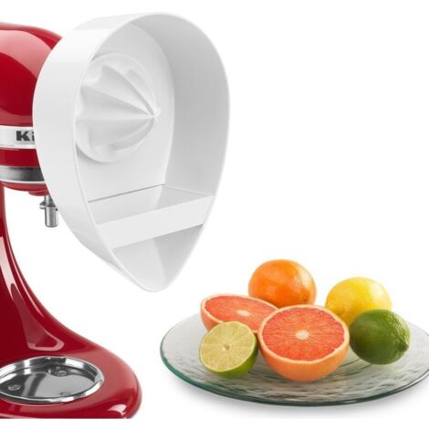 Spremiagrumi KZQ con cono di spremitura e cestello di ricambio, compatibile con gli spremiagrumi, compatibile con la maggior parte dei robot da cucina KitchenAid, bianco (1/4)