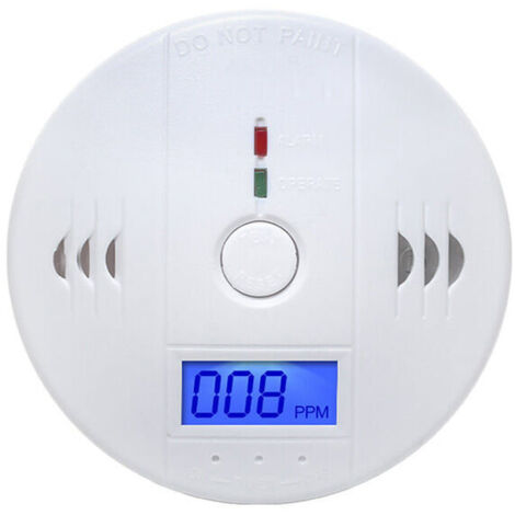 KZQ 2x Rilevatore di gas CO e monossido di carbonio, rilevatore di allarme CO con display digitale, per un allarme forte da 85 dB a casa e in ufficio (batteria non inclusa)