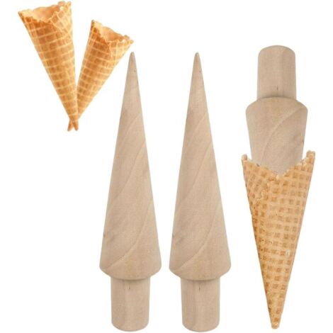 Stampo per cono gelato KZQ, stampo per cono waffle, stampo per rotolo waffle, stampo per cono in legno, stampo per cono gelato per preparare waffle e coni gelato (1/4)