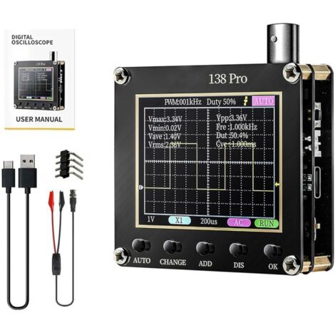 Oscilloscopio portatile KZQ 138Pro, generatore di segnale digitale da 2,4", larghezza di banda 200 kHz, frequenza di campionamento 2,5 MS/s