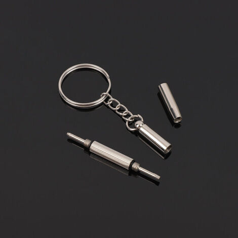Portachiavi cacciavite per occhiali KZQ, chiave inglese portatile 3 in 1, kit per la riparazione degli occhiali, mini portachiavi con utensili manuali in acciaio inossidabile. (1/4)