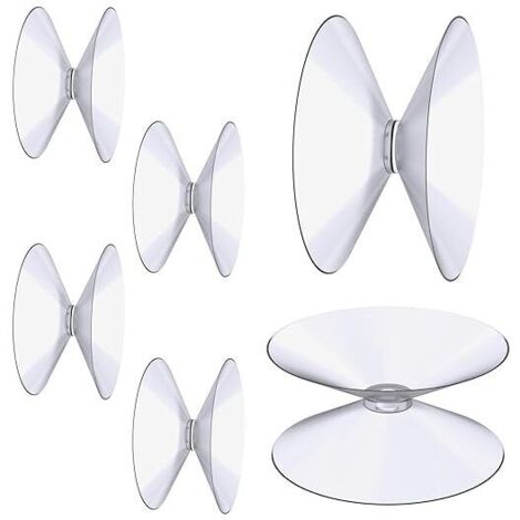Ventose bifacciali KZQ, confezione da 6 ventose trasparenti da 4 cm, gancio per tende in plastica PVC extra resistente, ventosa isolante per specchio da tavolo in vetro, specchio per finestra del bagn