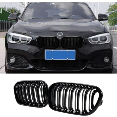 Griglia KZQ F20 F21 per BMW Serie 1 F20 F21 Griglia 2015 2016 2017 2018 Nero Lucido Doppie Lamelle (per Serie 1 F20 2015-2018) (1/4)
