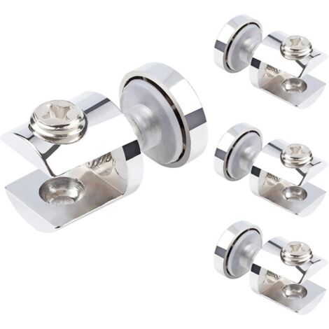 KZQ 4 pezzi Staffe per mensole in vetro, morsetti per vetro, staffe per morsetti cilindrici in vetro, supporto per vetro regolabile per vetro da 5-10 mm