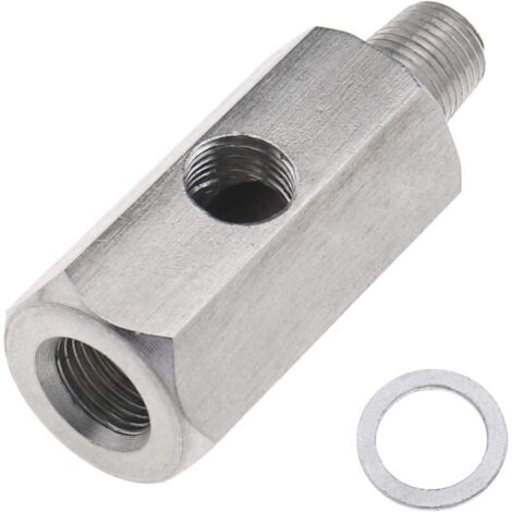 Adattatore a T per sensore di pressione dell'olio KZQ M12x1,5 1/8 NPT Connettore linea turbo per fai da te - Acciaio inossidabile (1/4)