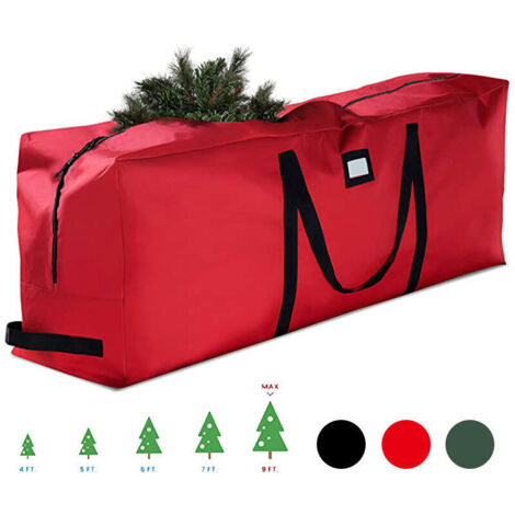 Borsa Porta Albero Di Natale Con Cerniera E Maniglie – Impermeabile, 120x28x43 Cm, Colore Rosso