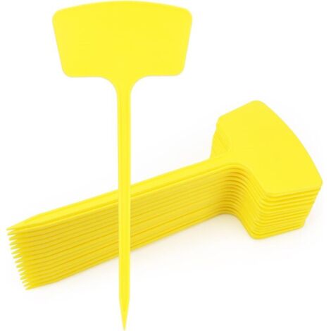 KZQ 30 etichette per orto da esterno da 36 cm, etichette per piante, etichette per orto da esterno, etichette riutilizzabili per piante - Giallo