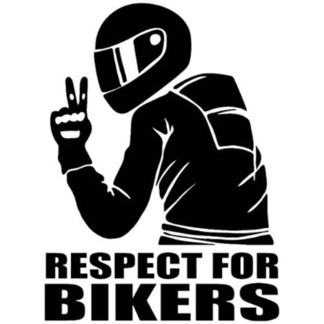 KZQ (15 × 11 × 0,1 cm) Adesivo riflettente "Rispetto per i ciclisti", Adesivo "Rispetto per i motociclisti", Adesivo per auto, Adesivo decorativo per auto (1/4)