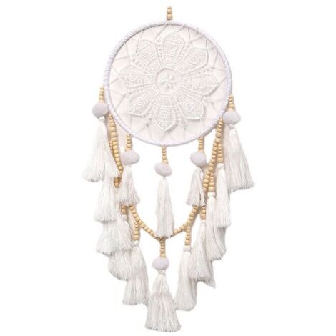 Arazzo da parete in macramè KZQ - Decorazione boho intrecciata - Acchiappasogni - Arazzo bohémien in cotone - Regalo per casa, soggiorno, camera da letto, festa, matrimonio