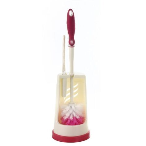 Superio Rib Collection – Set di scopino decorativo in plastica per WC e supporto, viola lilla (1 pezzo) per pulire il bagno