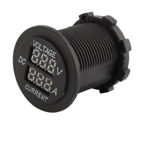 Zytc Voltmetro Digitale LED Impermeabile IP65 - DC 12V-24V - Display Verde Per Moto, Auto, Camper, Barca - Universale