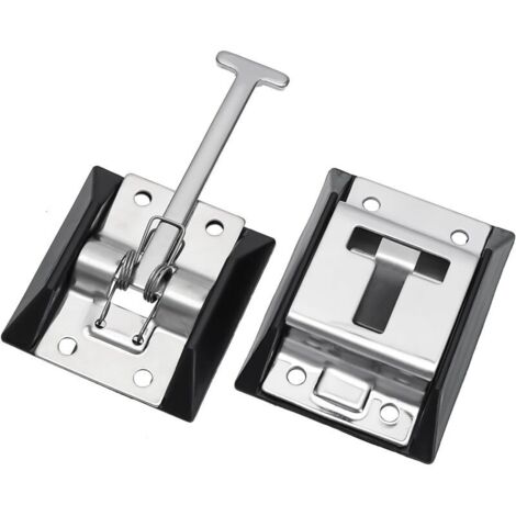 KZQ The Lord of the Tools, 1 paio di serrature per porte a T, supporto per porta in acciaio inossidabile 304 con staffa per rimorchio camper (1/4)