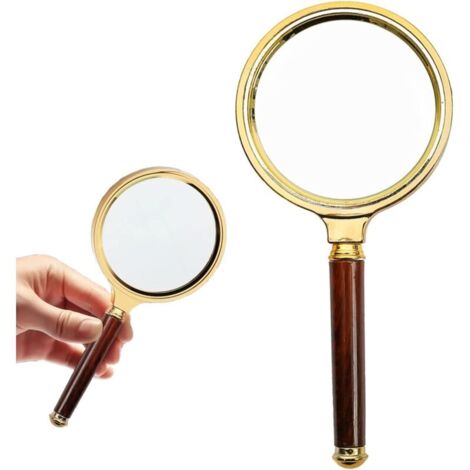 Lente d'ingrandimento da lettura KZQ 10x, lente d'ingrandimento da 80 mm e specchio infrangibile per la lettura, elevata chiarezza e leggerezza, per anziani, lente d'ingrandimento da lettura con gioie (1/4)