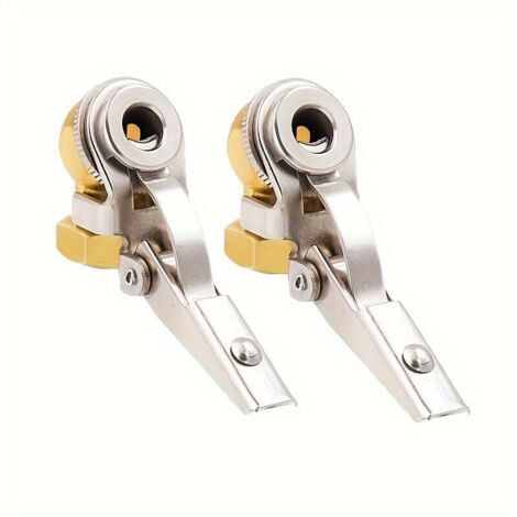 KZQ 2 pezzi ugelli per gonfiaggio pneumatici auto, ugello in ottone con filettatura interna, adattatore, connettore e morsetto in ottone per valvola di gonfiaggio. (1/4)