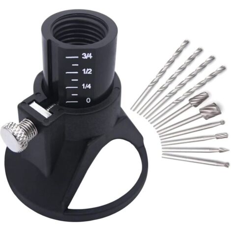 Kit di accessori per utensili rotanti multiuso KZQ da 11 pezzi per guida di taglio, punta da trapano, kit di taglio controllato per utensili rotanti multiuso (1/4)