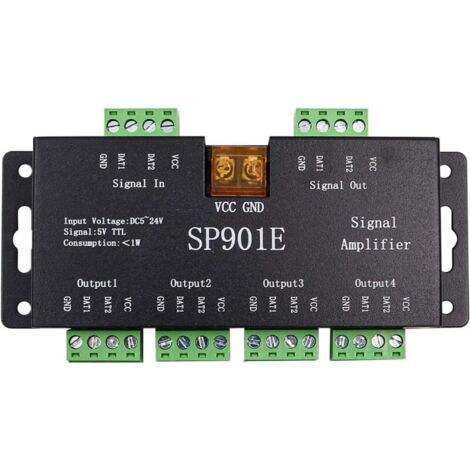 KZQ SP901E LED Pixel WS2812B WS2811 Amplificatore di segnale SPI Ripetitore per WS2813 SK6812 WS2815 WS2801 SK9822 (1/4)