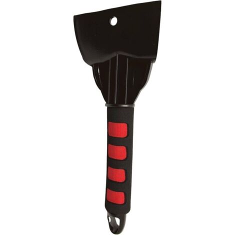 Raschietto per ghiaccio KZQ per auto, SUV e furgoni. Robusto, ideale per sbrinare parabrezza e finestrini. Ideale per l'uso invernale contro ghiaccio e neve. Rosso/Nero (25,5 x 9,5 cm). (1/4)
