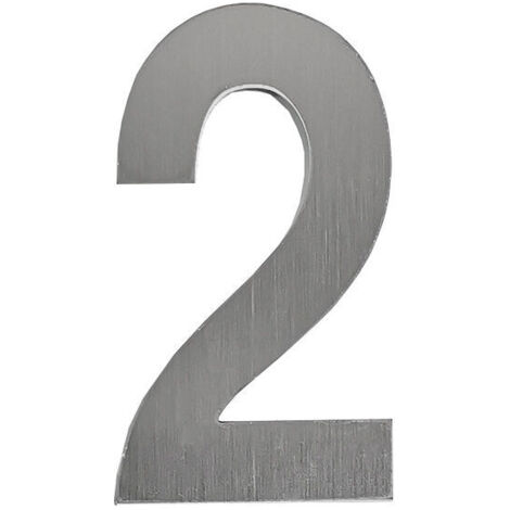 KZQ Numero civico esterno moderno spazzolato, 75 mm, numero civico autoadesivo in acciaio inox, targa per numero civico e numero per cassetta postale, argento (2) (1/4)