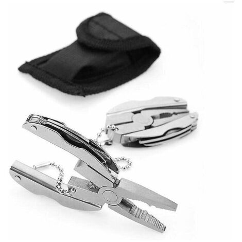 KZQ Mini pinza tascabile multifunzione portachiavi pieghevole portatile multifunzione per escursionismo campeggio