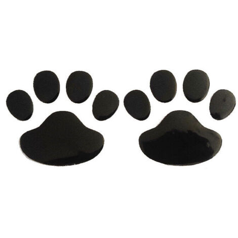 KZQ 2 pezzi adesivi per auto con impronta di zampa di cane 3D nera, emblema cromato, decalcomanie decorative per auto, moto, parete, laptop, mobili (nero)