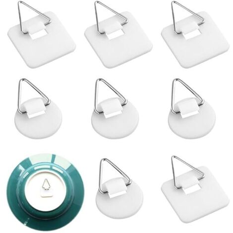 KZQ 50 pezzi ganci adesivi, ganci per quadri autoadesivi, clip autoadesive, fissaggi per cornici autoadesivi, clip verticali autoadesive, supporti per piastre da parete, ganci per quadri autoadesivi (1/4)