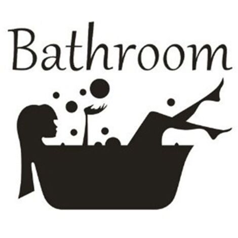 Adesivo da parete per porta del bagno KZQ per donne, decorazione da parete per WC, poster di accessori divertenti e carini per la decorazione della cameretta delle ragazze