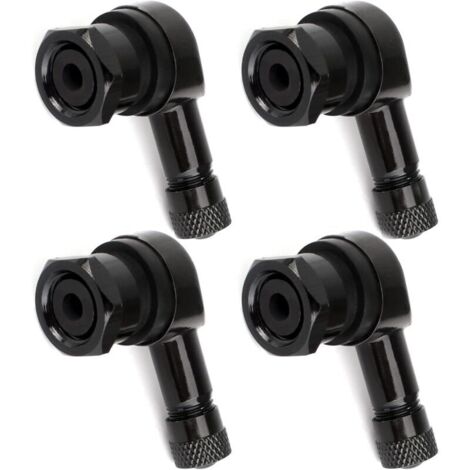 KZQ 4 pezzi stelo valvola angolato in alluminio per motocicletta adattatore stelo valvola pneumatico 90 gradi adattatore estensione valvola stelo valvola pneumatico auto senza camera d'aria per la man (1/4)