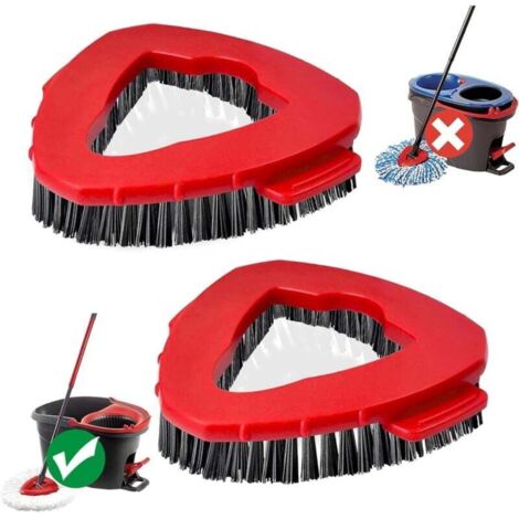 2 Spazzole Di Ricambio Per Vileda Turbo Spin EasyWring - Setole Rigide In Nylon Per Pavimenti E Piastrelle - Testine Compatibili Facili Da Installare