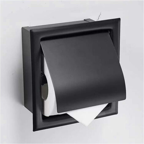 Porta carta igienica da incasso a parete in acciaio inox nero opaco KZQ (1/4)